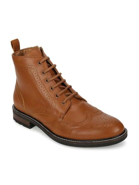 truffle collection men's tan brogue boots