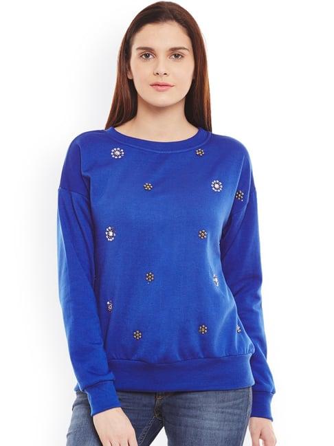 belle fille blue embellished sweatshirt