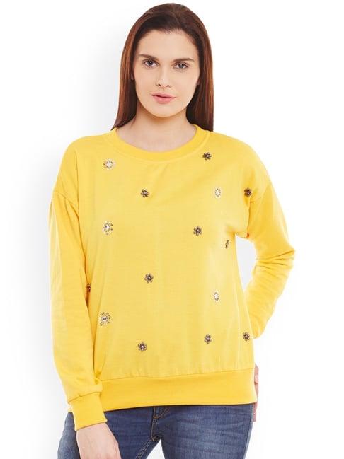 belle fille yellow embellished sweatshirt