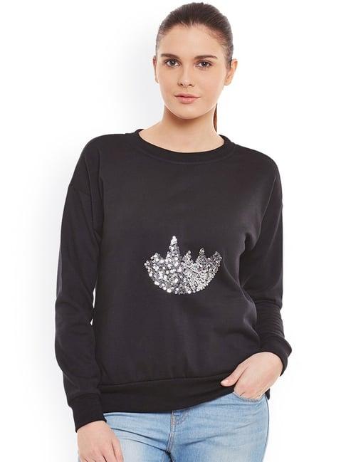 belle fille black embellished sweatshirt