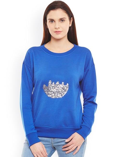 belle fille blue embellished sweatshirt