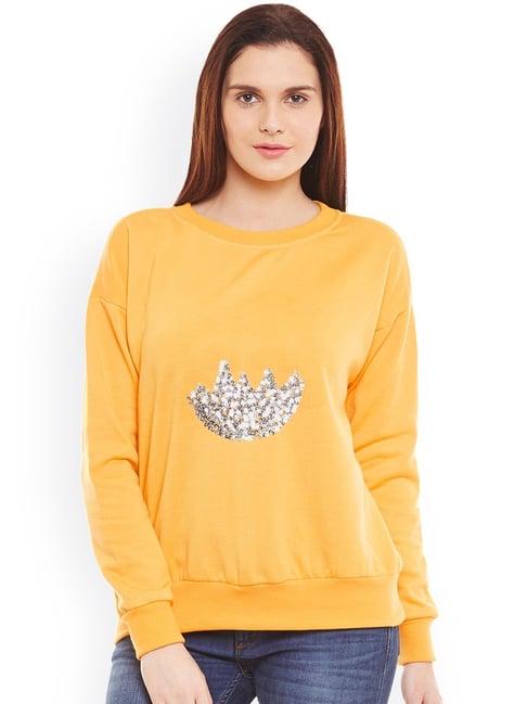 belle fille yellow embellished sweatshirt