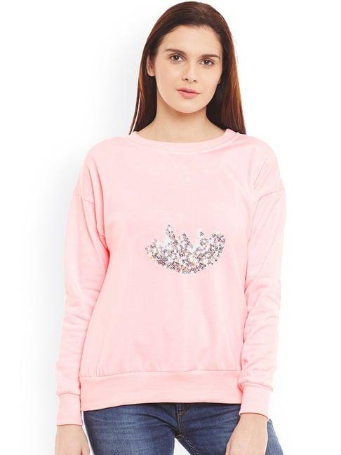 belle fille pink embellished sweatshirt