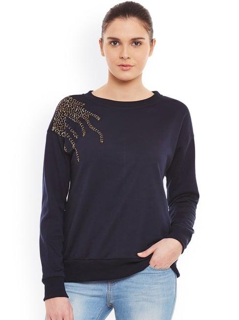 belle fille navy embellished sweatshirt