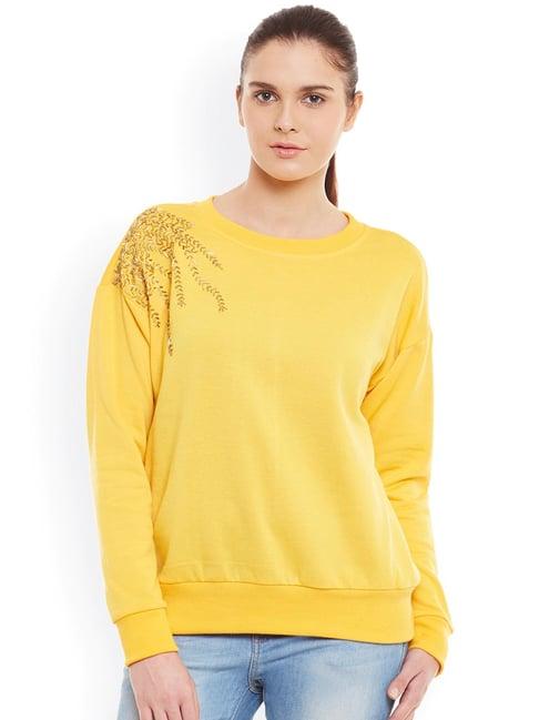 belle fille yellow embellished sweatshirt