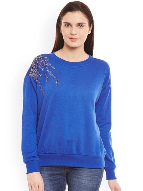 belle fille blue embellished sweatshirt