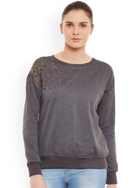 belle fille grey embellished sweatshirt