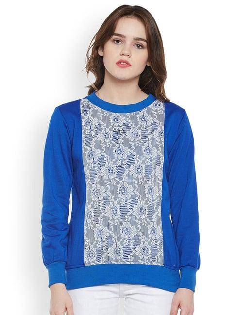 belle fille blue lace sweatshirt