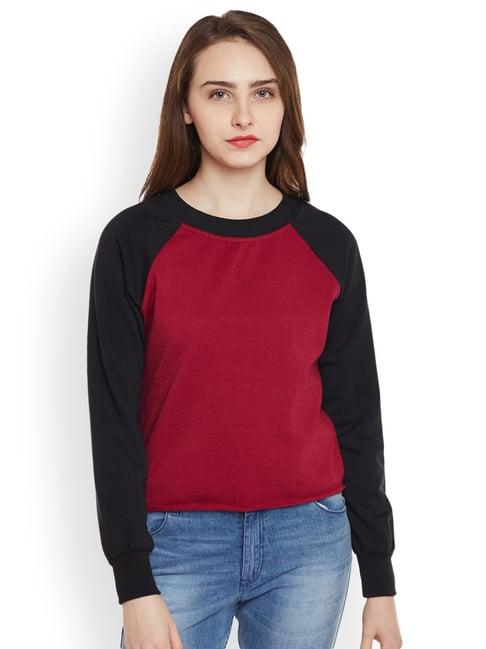 belle fille maroon lace sweatshirt