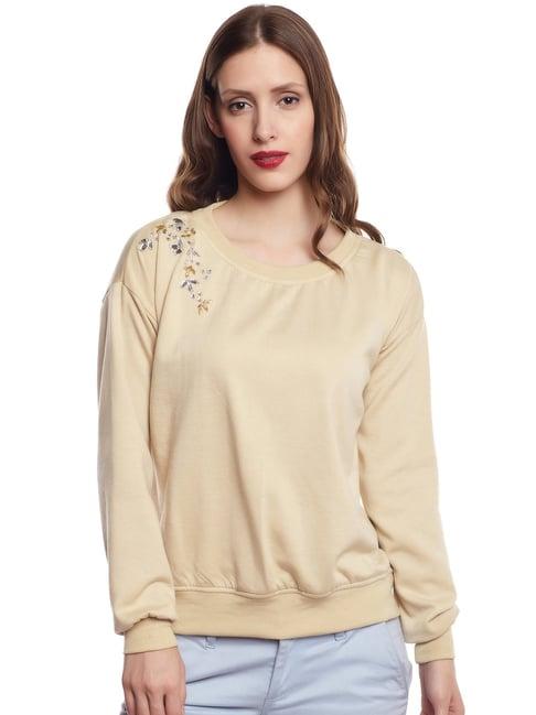 belle fille tan embellished sweatshirt