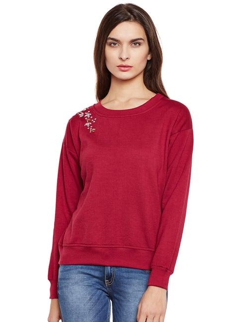 belle fille maroon embellished sweatshirt