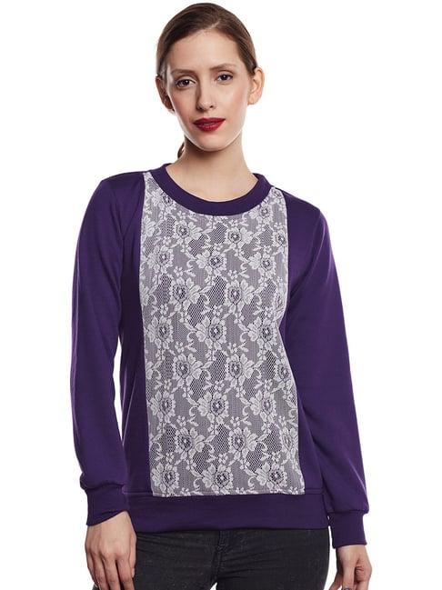 belle fille purple lace sweatshirt