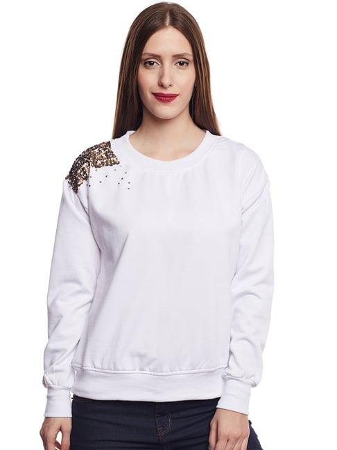 belle fille white embellished sweatshirt