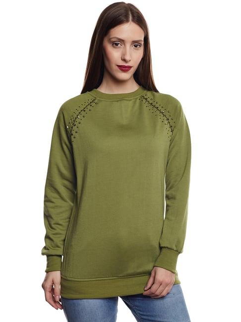 belle fille green embellished sweatshirt