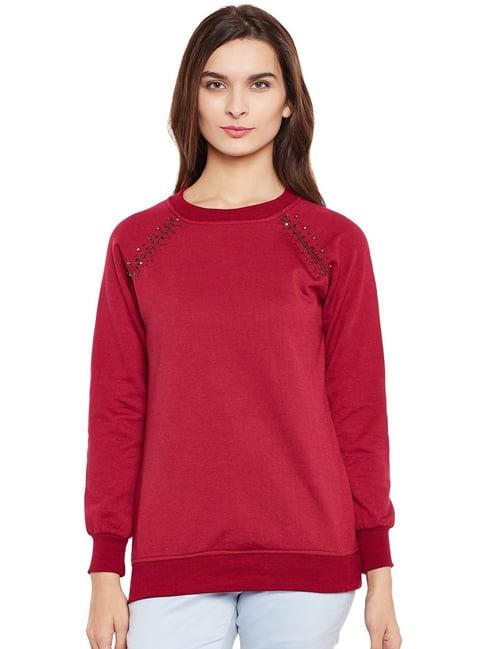 belle fille maroon embellished sweatshirt