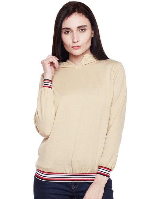 belle fille tan full sleeves sweatshirt