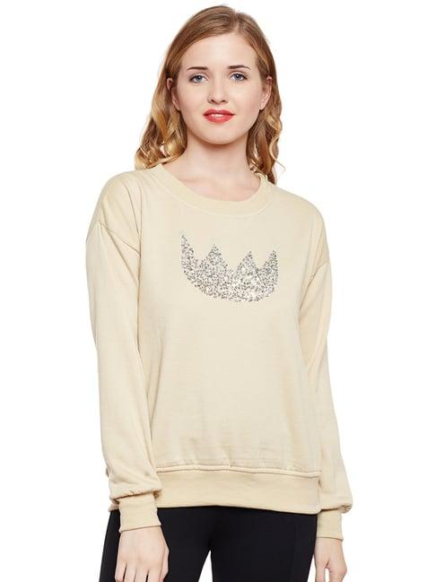 belle fille tan embellished sweatshirt