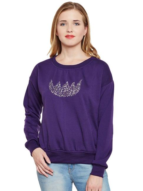 belle fille purple embellished sweatshirt