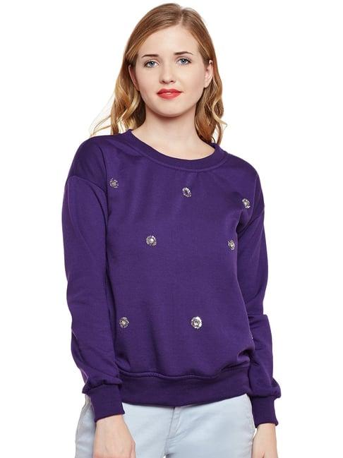 belle fille purple embellished sweatshirt