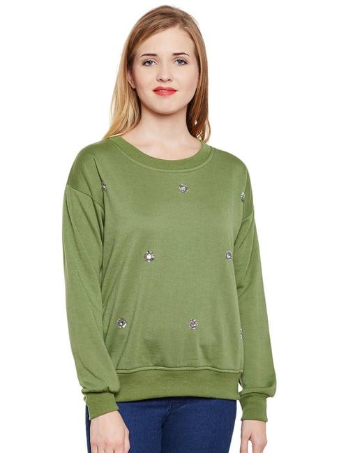 belle fille green embellished sweatshirt