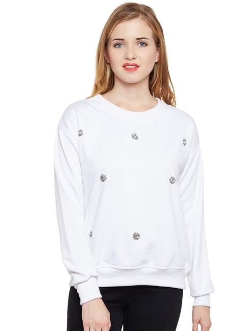 belle fille white embellished sweatshirt