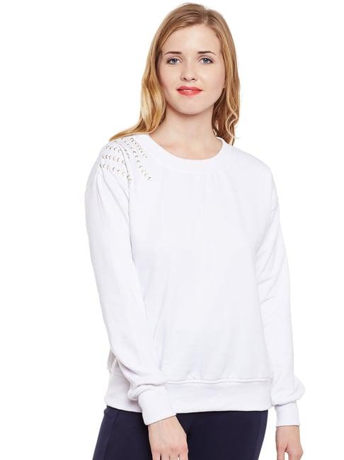 belle fille white embellished sweatshirt