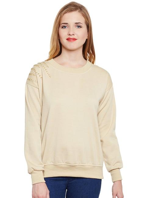 belle fille tan embellished sweatshirt