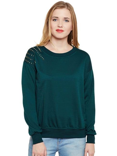 belle fille teal embellished sweatshirt