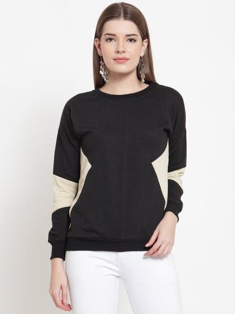 belle fille black full sleeves sweatshirt