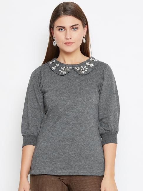 belle fille grey embellished sweatshirt