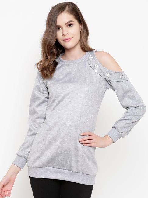 belle fille grey embellished sweatshirt