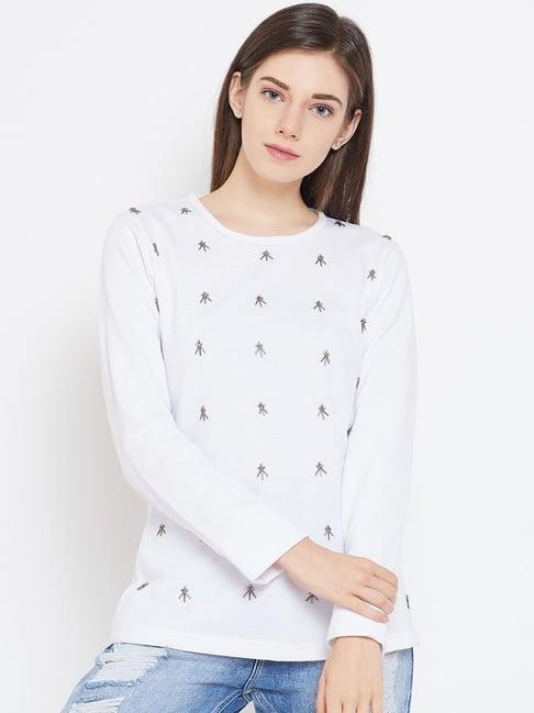 belle fille white embellished sweatshirt