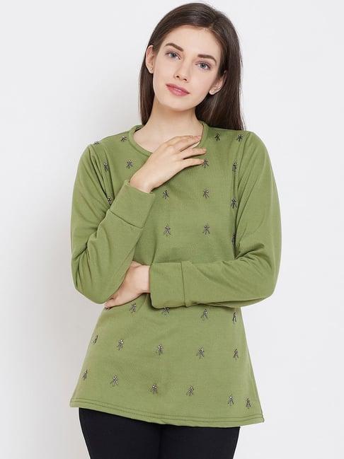 belle fille green embellished sweatshirt