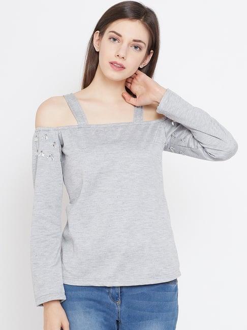 belle fille grey embellished sweatshirt