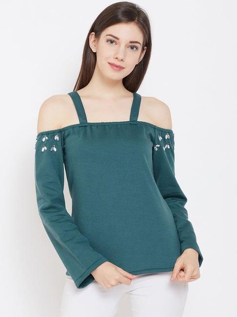 belle fille green embellished sweatshirt