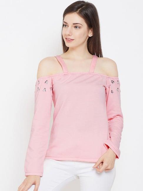 belle fille pink embellished sweatshirt