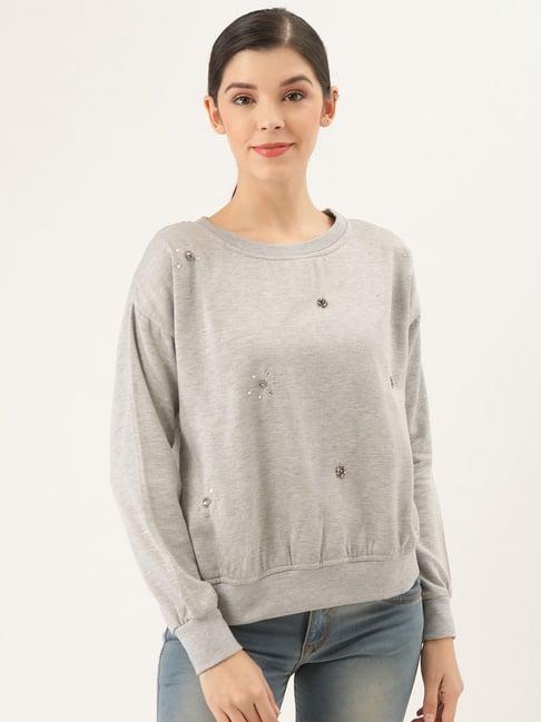 belle fille grey embellished sweatshirt