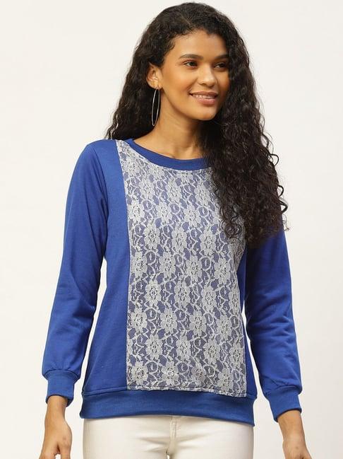 belle fille blue lace sweatshirt