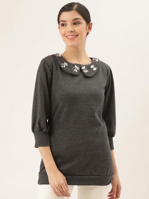 belle fille grey embellished sweatshirt