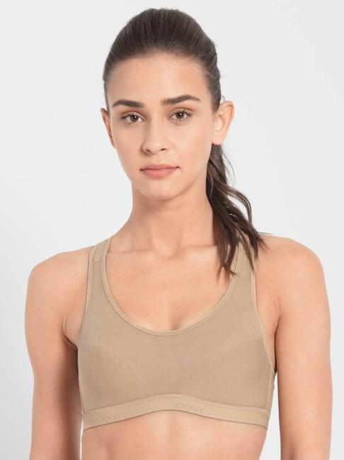 jockey beige non wired padded sports bra