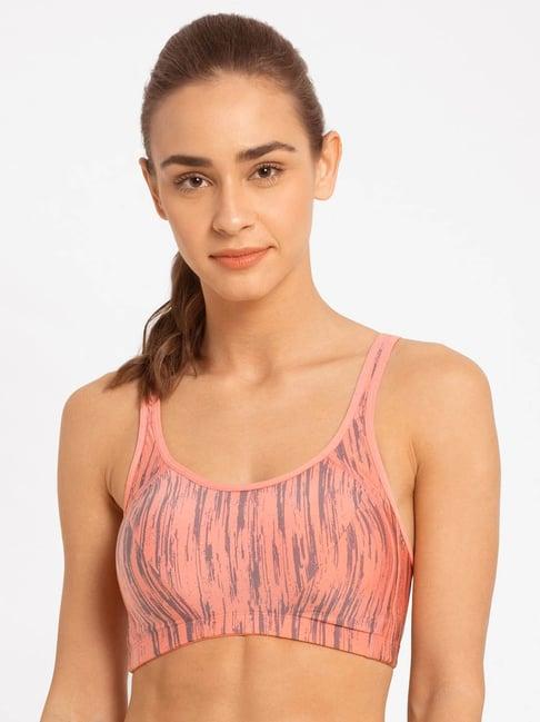 jockey pink non wired padded sports bra