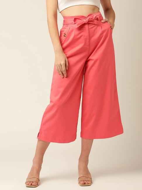 elle peach flare fit drawstring culottes