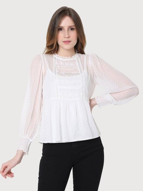 vero moda white regular fit top