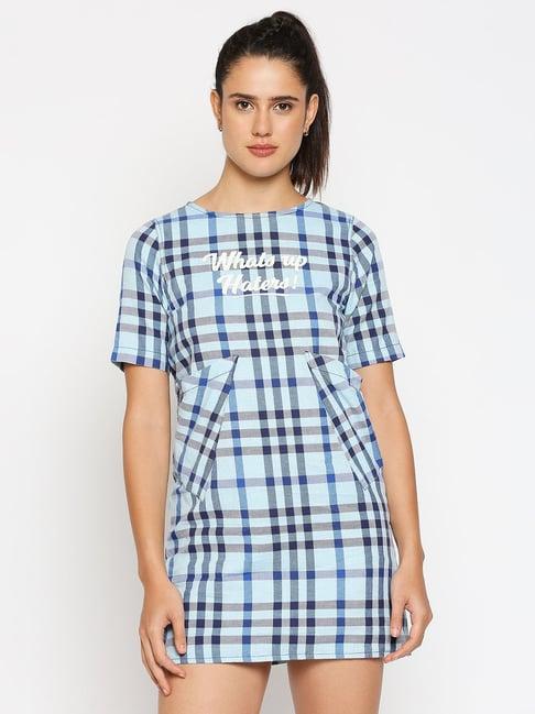 disrupt blue checks dress