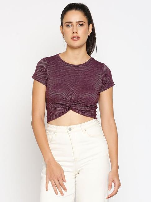 disrupt wine striped crop top