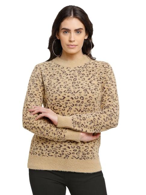 global republic beige animal print pullover