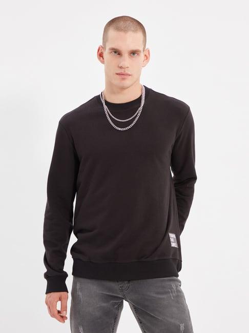 trendyol black regular fit sweatshirt