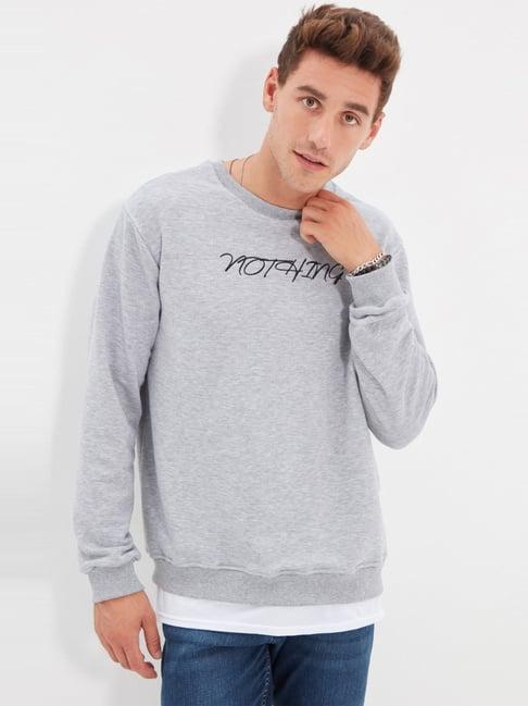 trendyol light grey regular fit sweatshirt