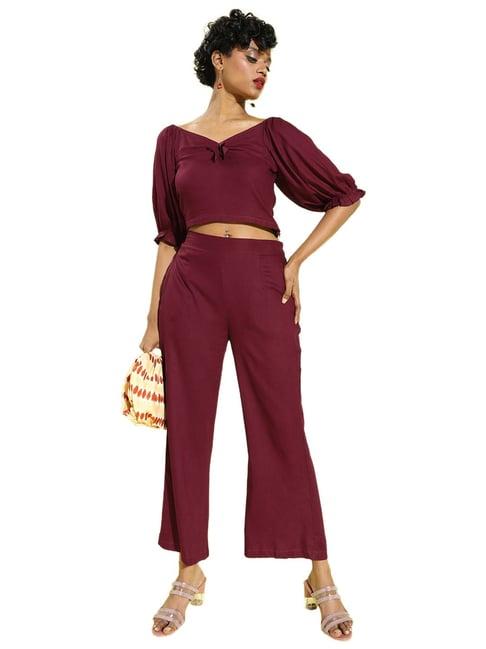 sera maroon full length jumpsuit