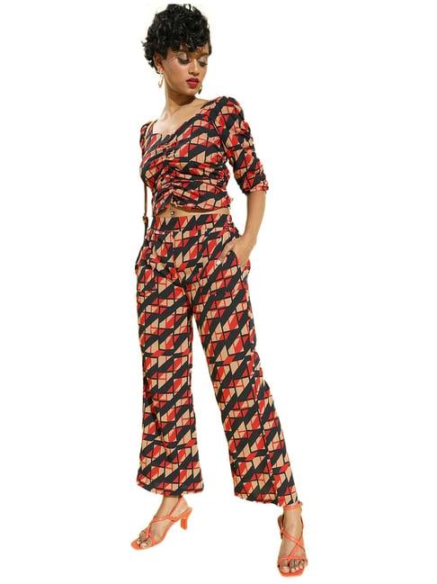 sera red & black printed jumpsuit